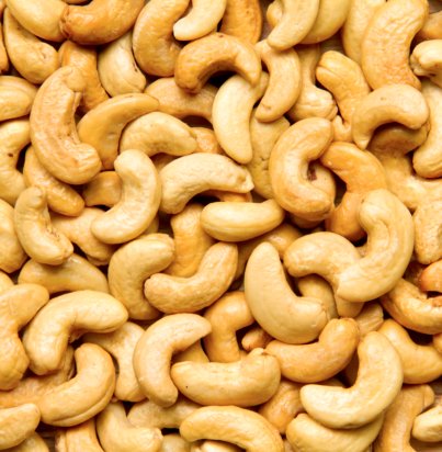 Healthy food, cashews rich in heart friendly fatty acids. Cashew nuts as food background